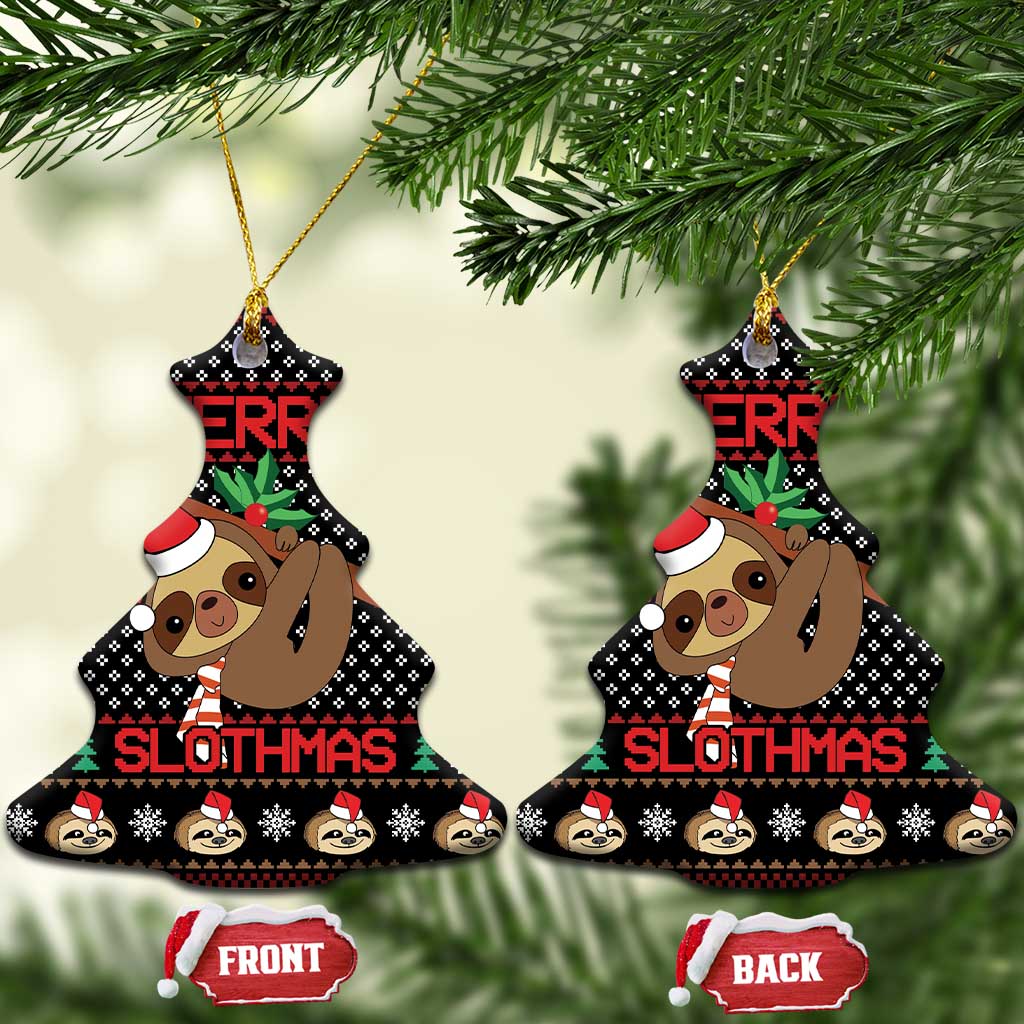Merry Slothmas Ceramic Ornament Cute Sloth Christmas DT04