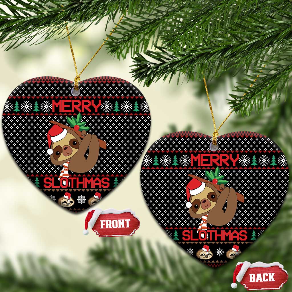 Merry Slothmas Ceramic Ornament Cute Sloth Christmas DT04