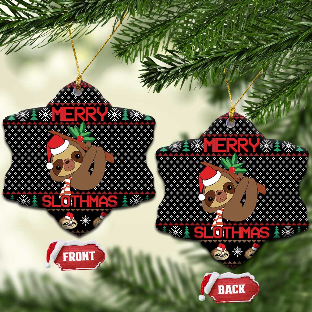 Merry Slothmas Ceramic Ornament Cute Sloth Christmas DT04
