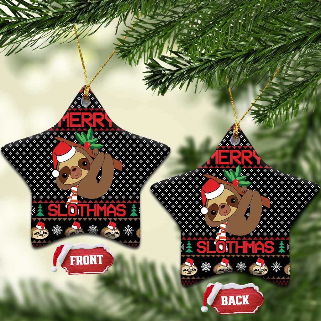 Merry Slothmas Ceramic Ornament Cute Sloth Christmas DT04