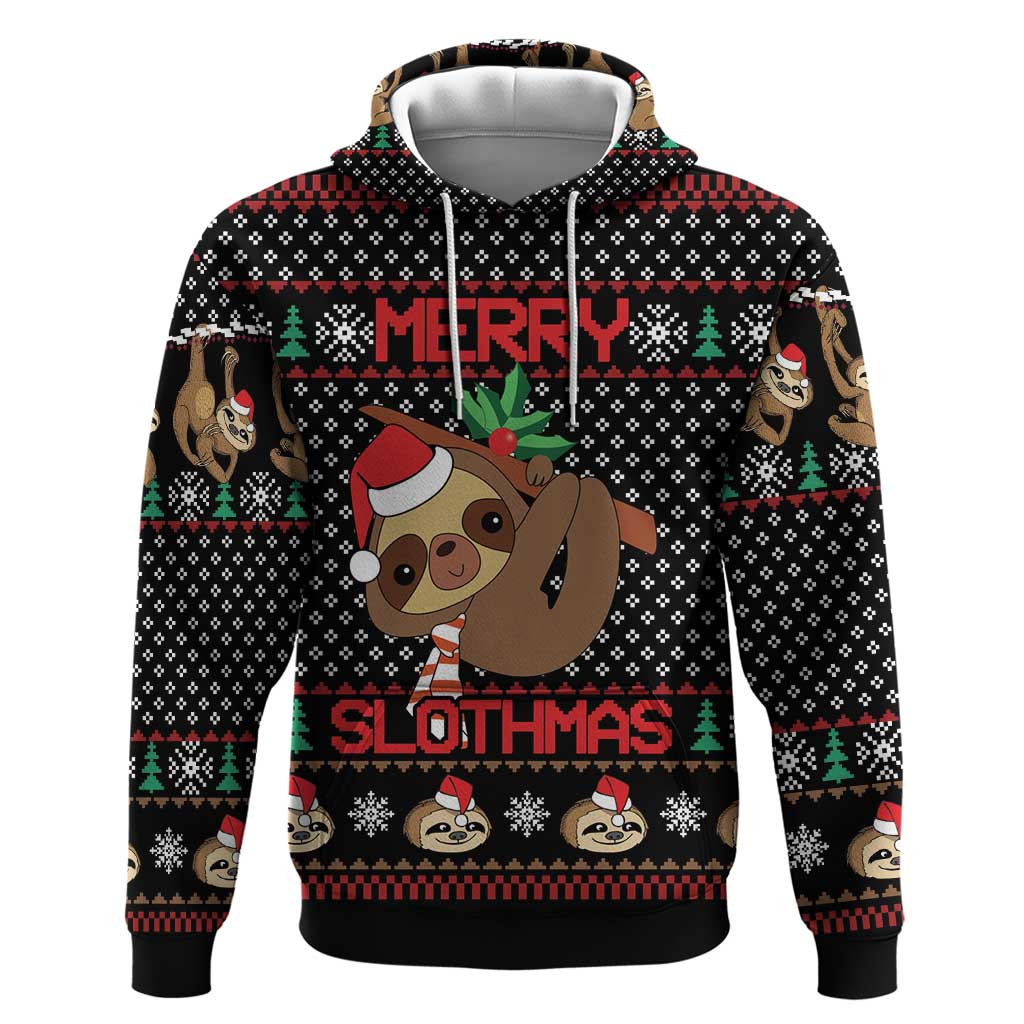 Merry Slothmas Hoodie Cute Sloth Christmas DT04