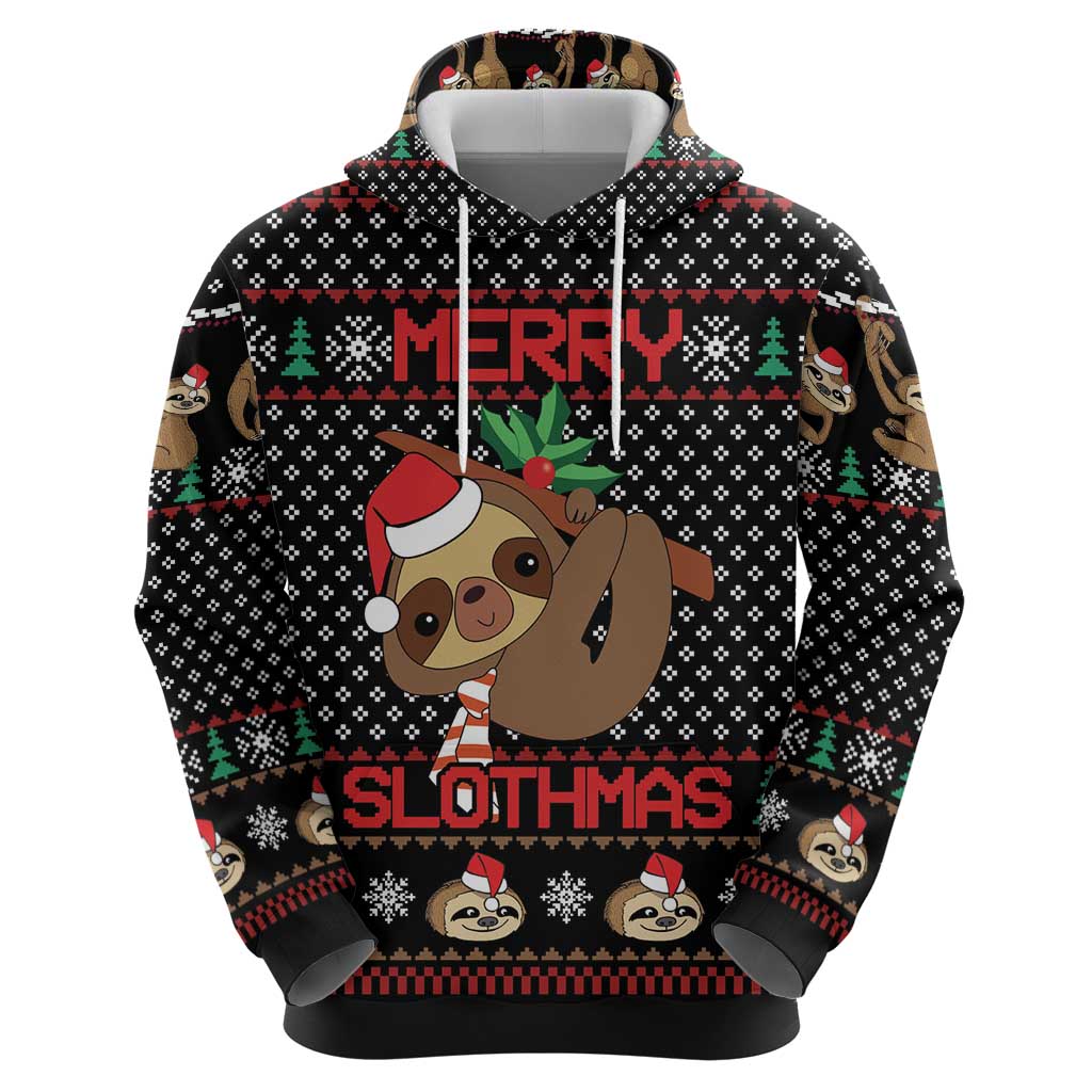 Merry Slothmas Hoodie Cute Sloth Christmas DT04