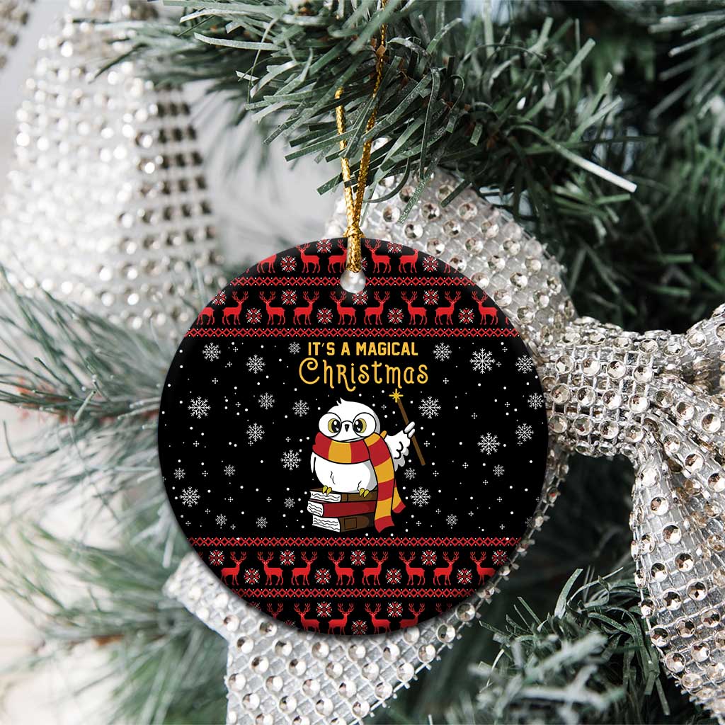 Magical Christmas Ceramic Ornament Owl Book Xmas DT04