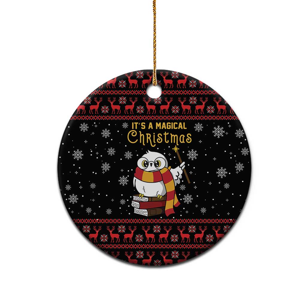 Magical Christmas Ceramic Ornament Owl Book Xmas DT04