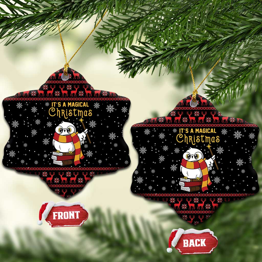 Magical Christmas Ceramic Ornament Owl Book Xmas DT04