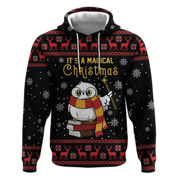 Magical Christmas Hoodie Owl Book Xmas DT04