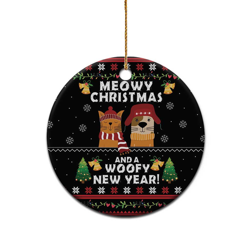 Meowy Christmas And Woofy New Year Ceramic Ornament DT04