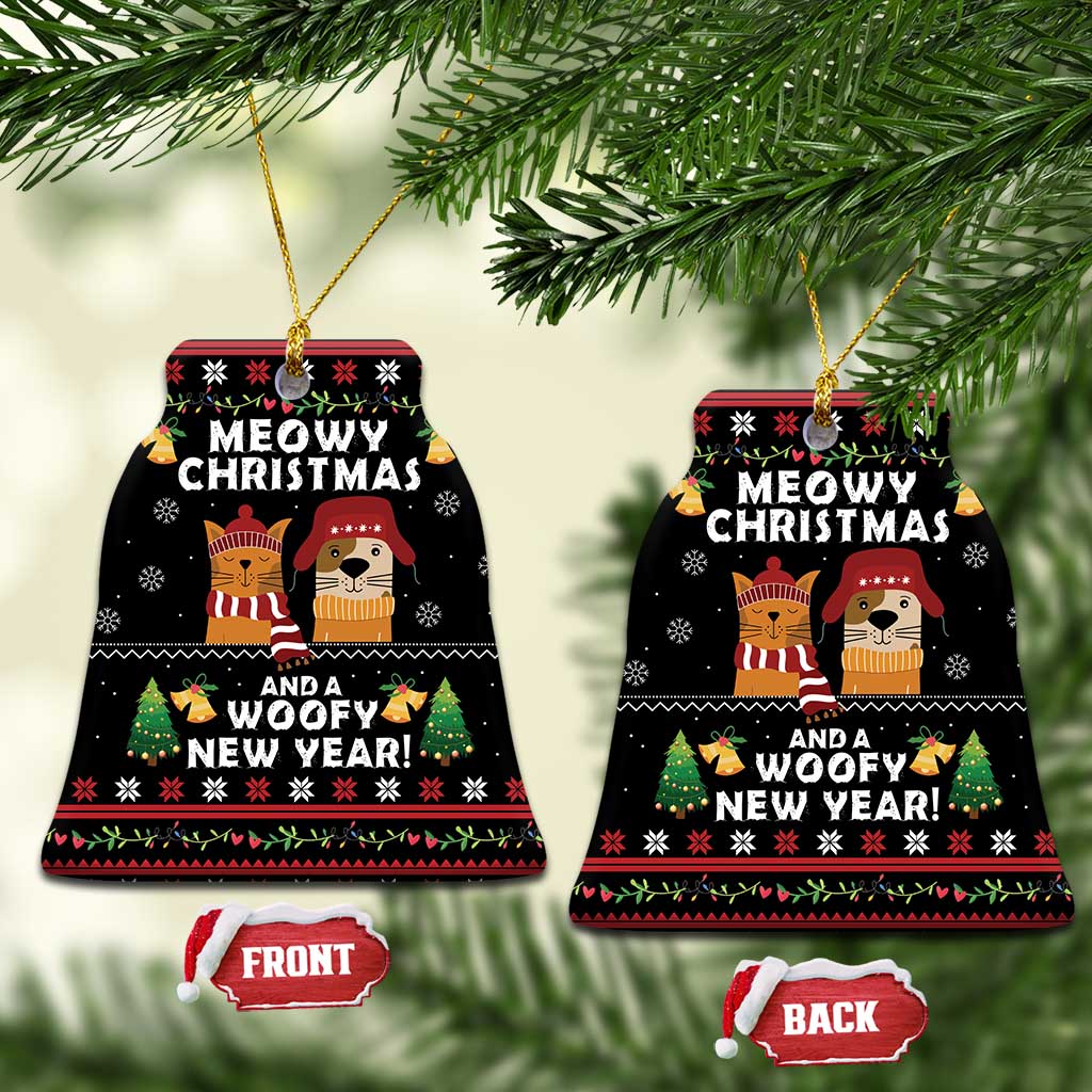 Meowy Christmas And Woofy New Year Ceramic Ornament DT04