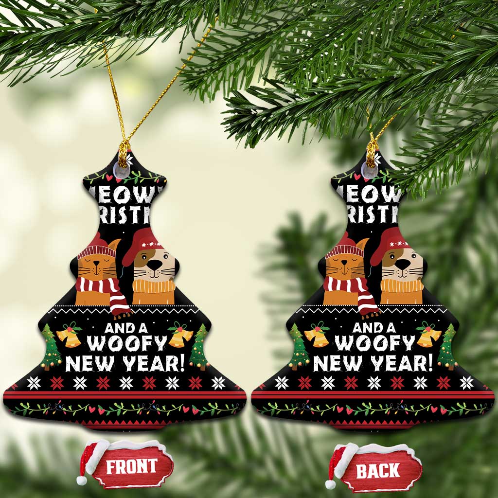 Meowy Christmas And Woofy New Year Ceramic Ornament DT04