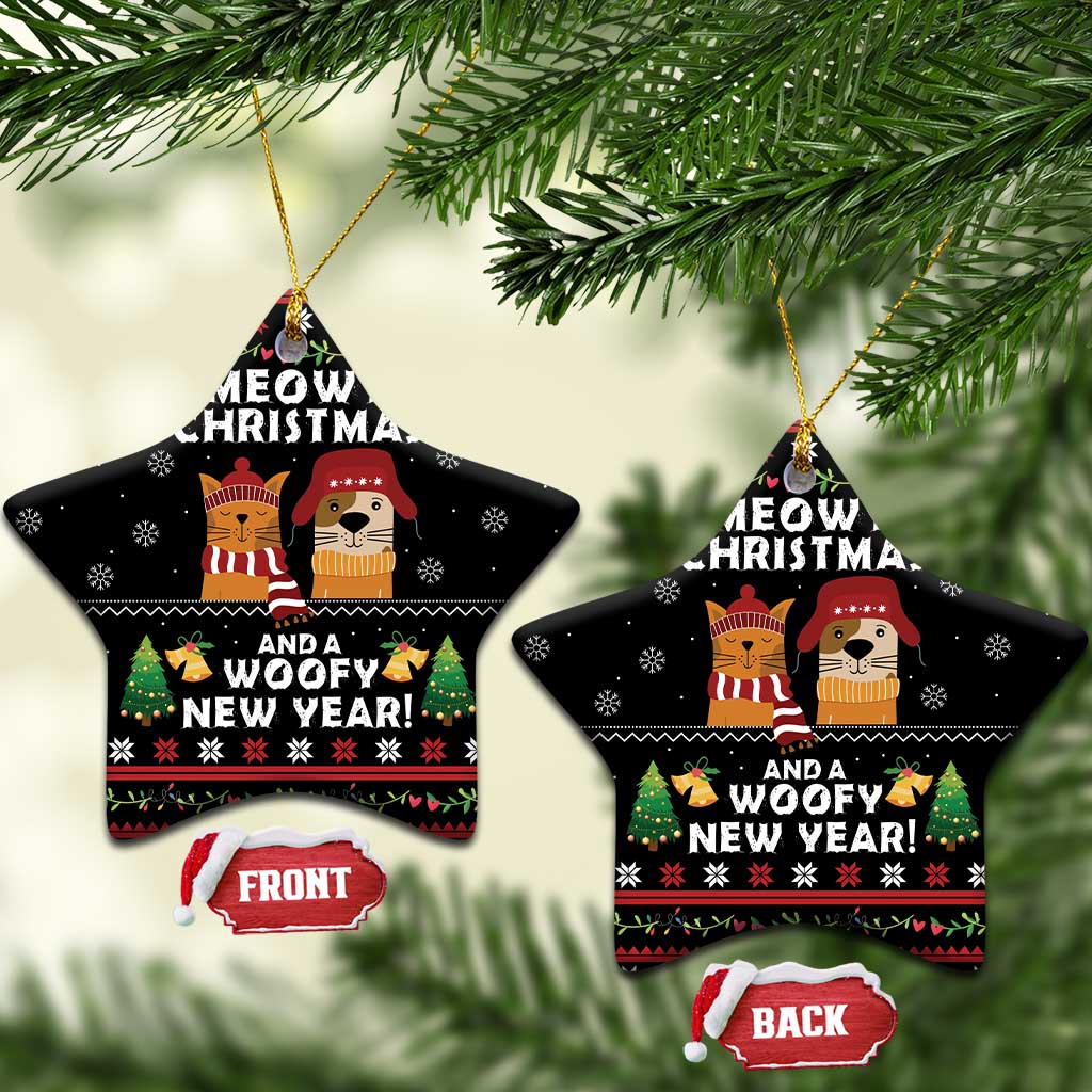 Meowy Christmas And Woofy New Year Ceramic Ornament DT04