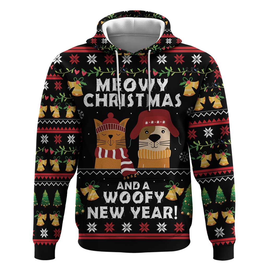 Meowy Christmas And Woofy New Year Hoodie DT04