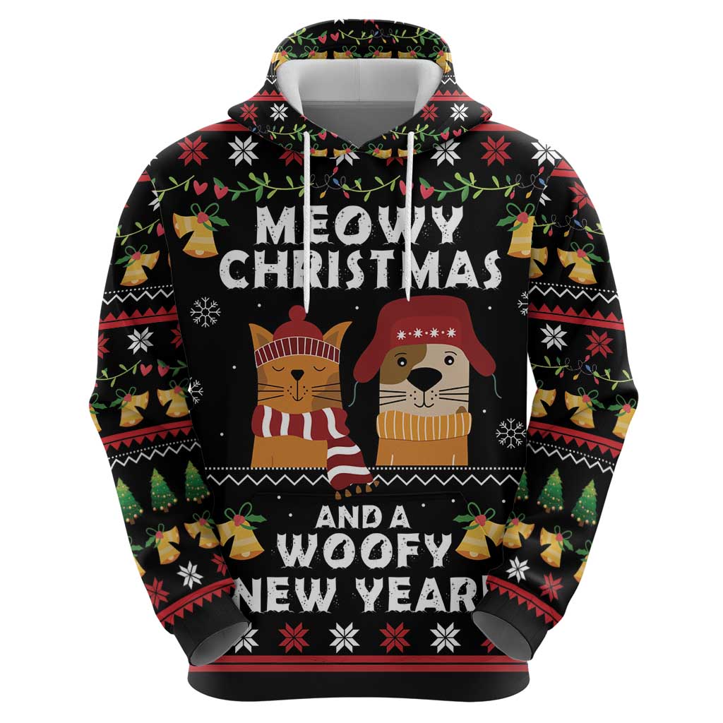 Meowy Christmas And Woofy New Year Hoodie DT04