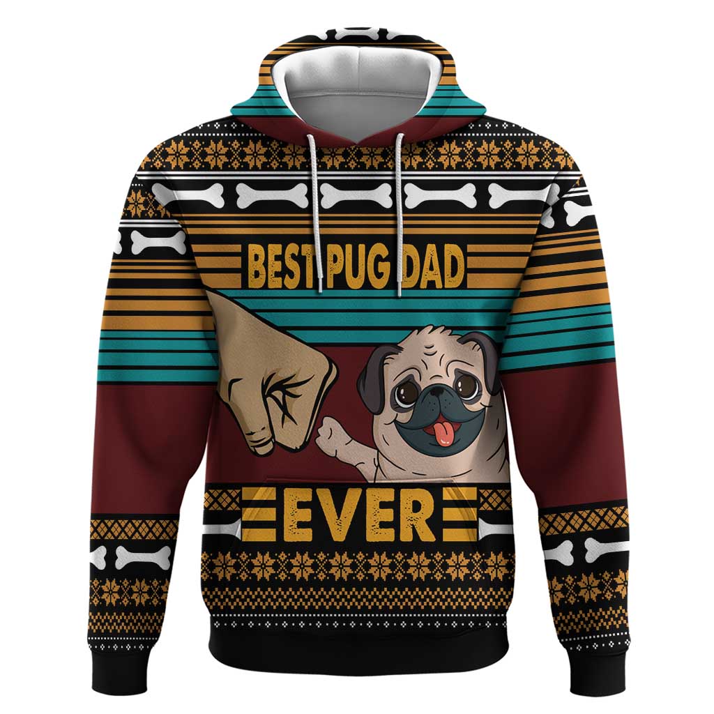 Best Pug Dad Ever Hoodie Pug Dog Christmas Awesome Dad DT04