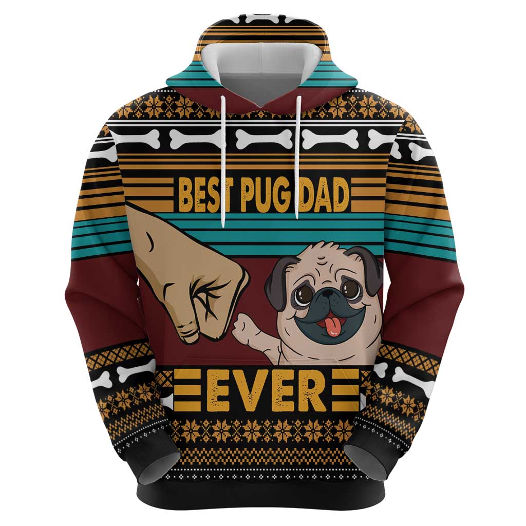 Best Pug Dad Ever Hoodie Pug Dog Christmas Awesome Dad DT04