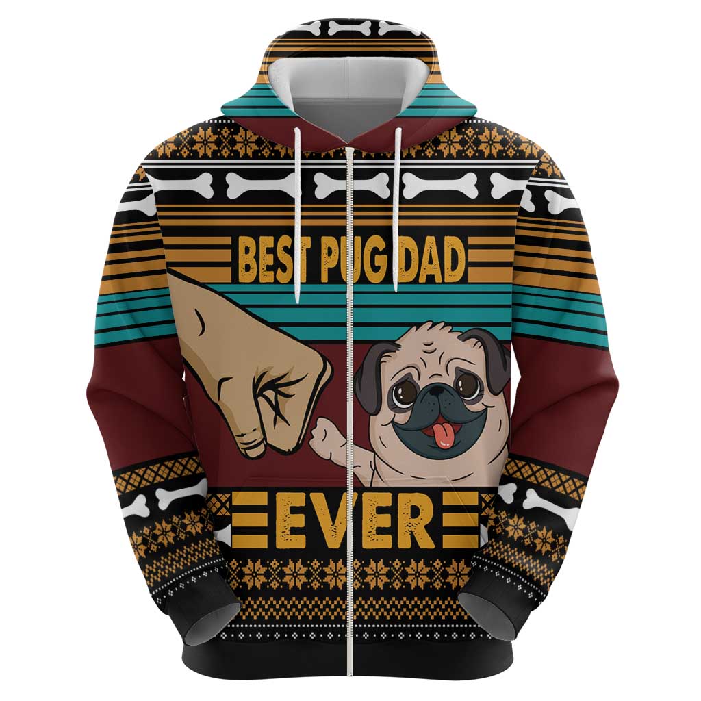 Best Pug Dad Ever Hoodie Pug Dog Christmas Awesome Dad DT04