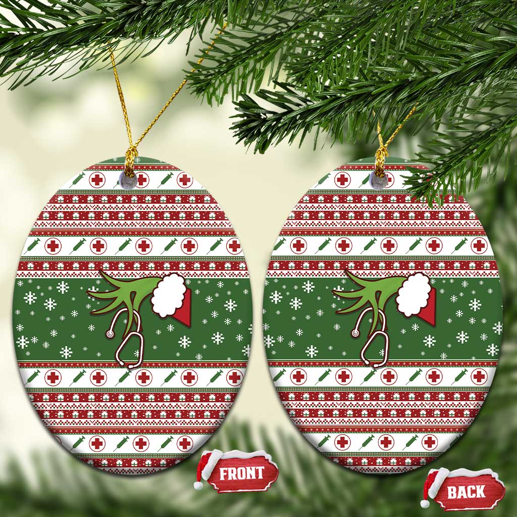 Nurse Ceramic Ornament Nurse Grinch Christmas DT04