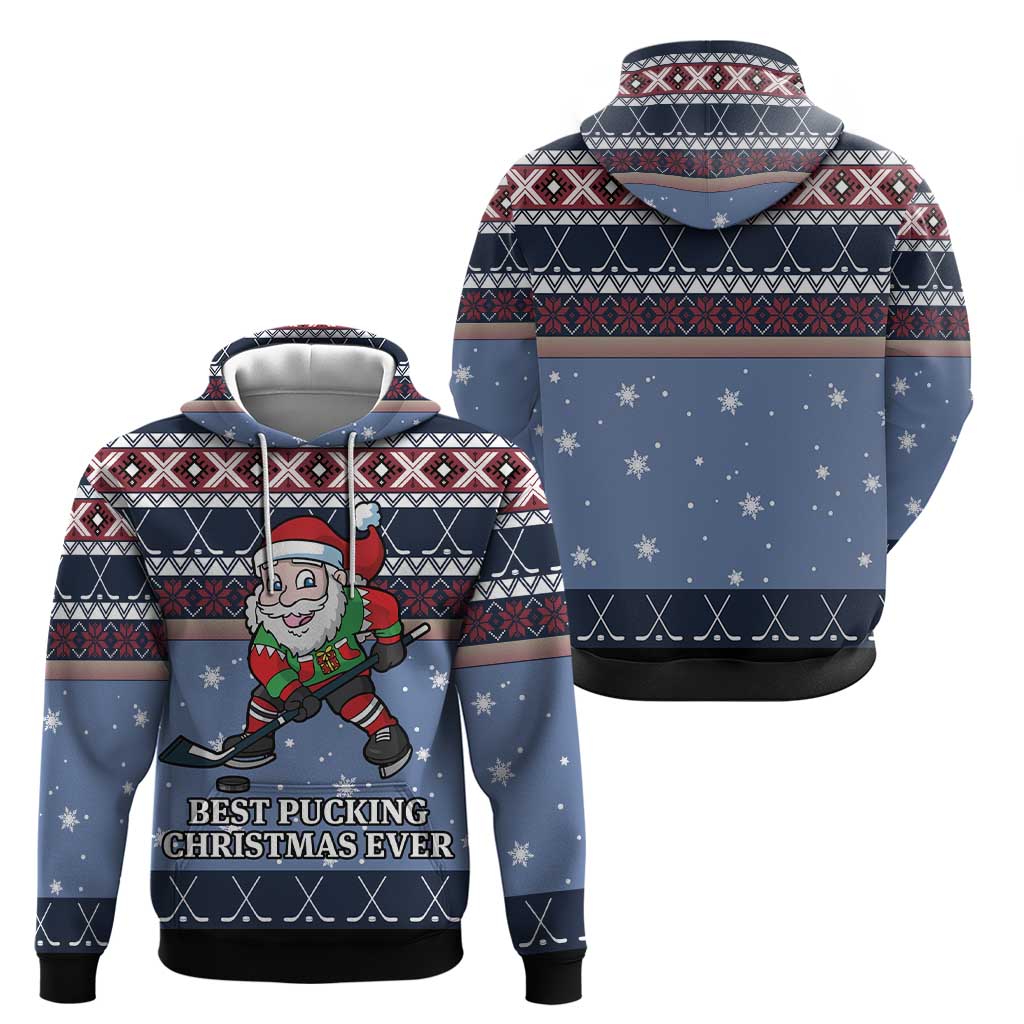 Santa Hockey Best Pucking Christmas Hoodie DT04