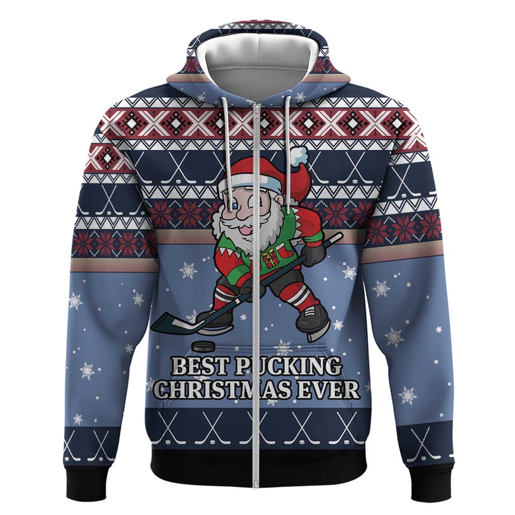 Santa Hockey Best Pucking Christmas Hoodie DT04