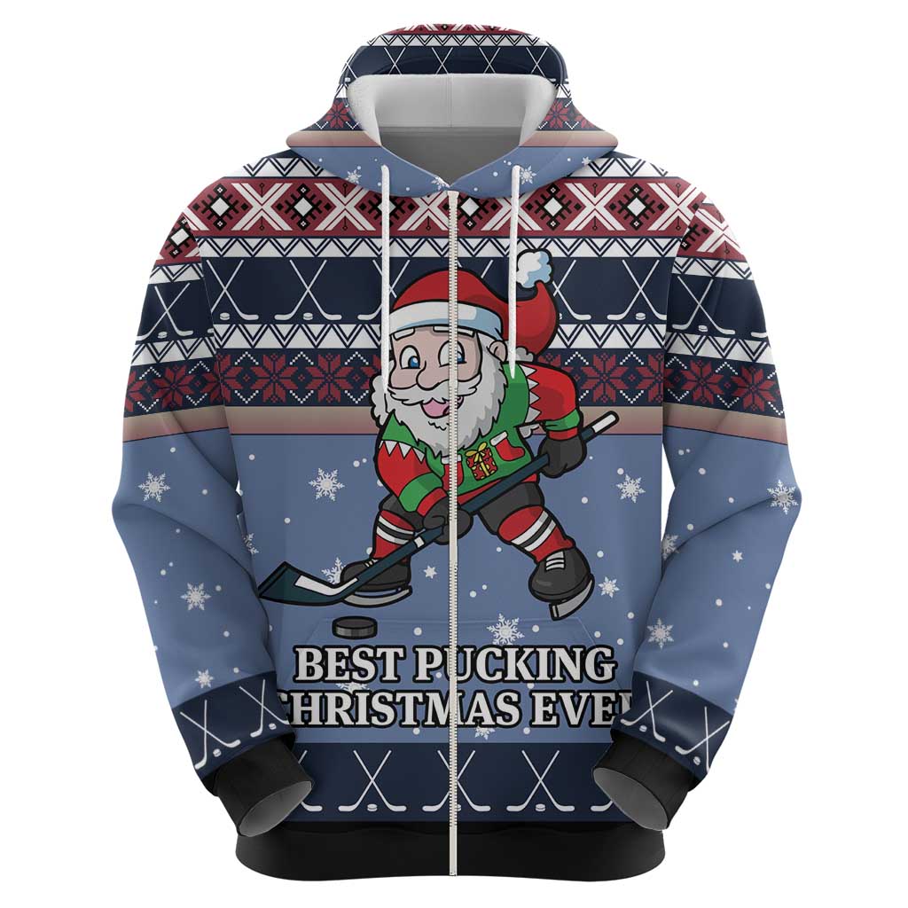 Santa Hockey Best Pucking Christmas Hoodie DT04