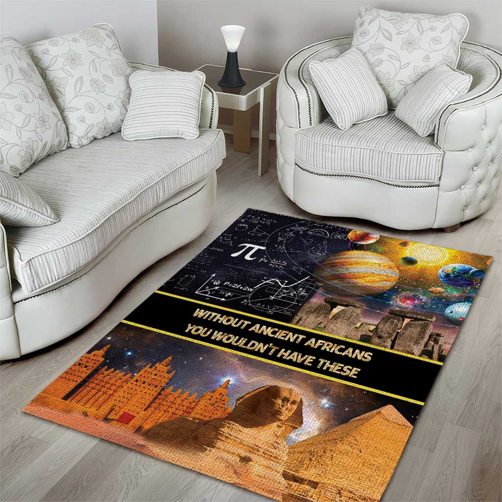 Afro Egyptian Pyramids Area Rug Ancient African Achievements Galaxy DT04