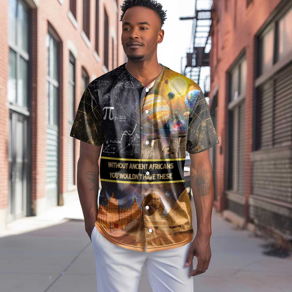 Afro Egyptian Pyramids Baseball Jersey Ancient African Achievements Galaxy DT04