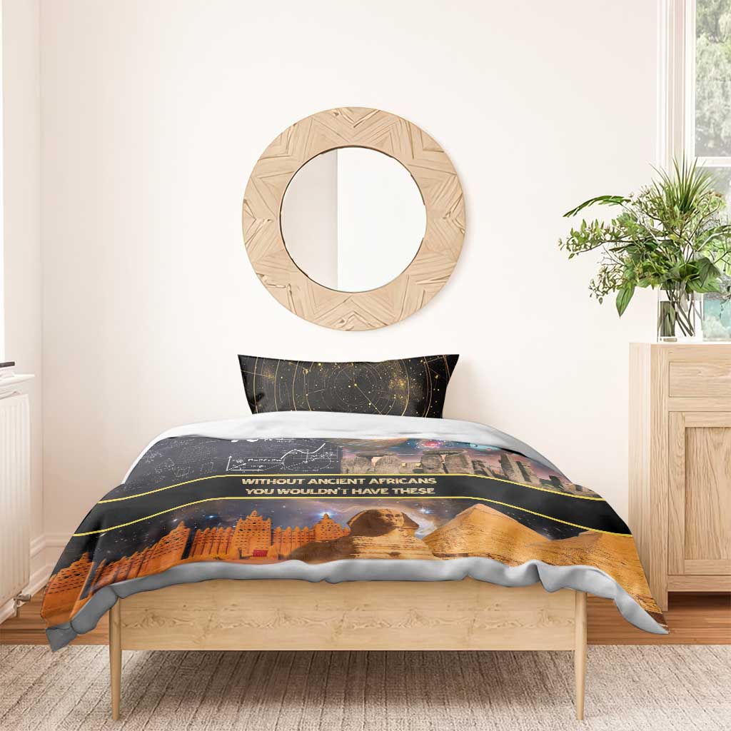 Afro Egyptian Pyramids Bedding Set Ancient African Achievements Galaxy DT04