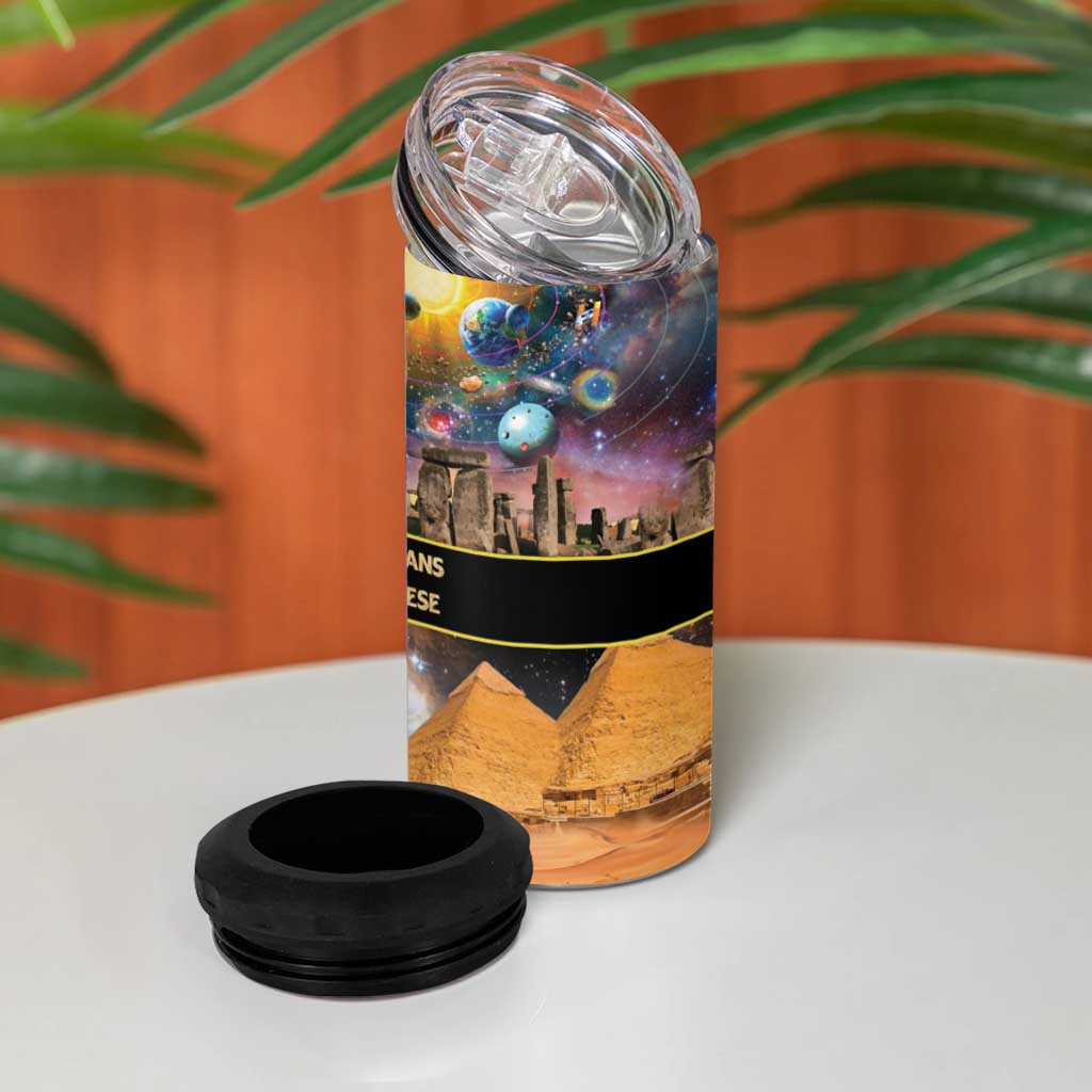 Afro Egyptian Pyramids 4 in 1 Can Cooler Tumbler Ancient African Achievements Galaxy DT04