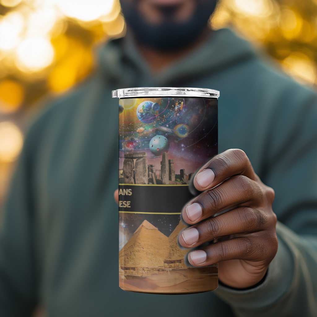 Afro Egyptian Pyramids 4 in 1 Can Cooler Tumbler Ancient African Achievements Galaxy DT04