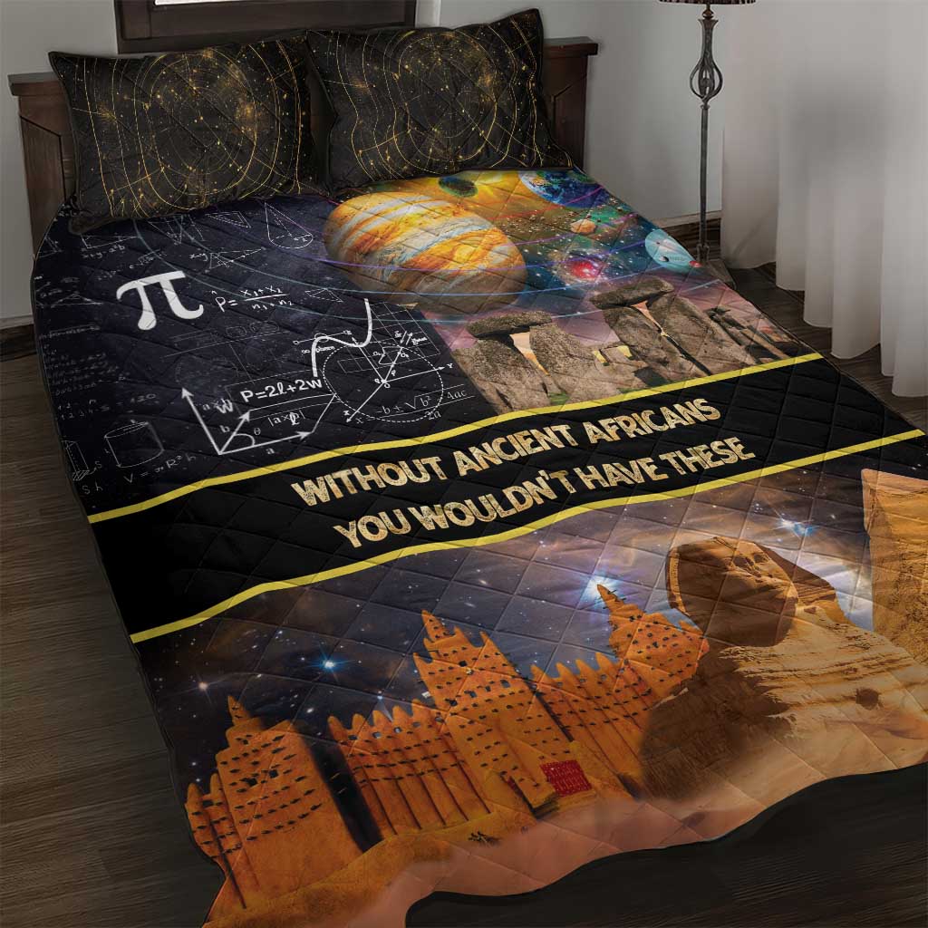 Afro Egyptian Pyramids Quilt Bed Set Ancient African Achievements Galaxy DT04
