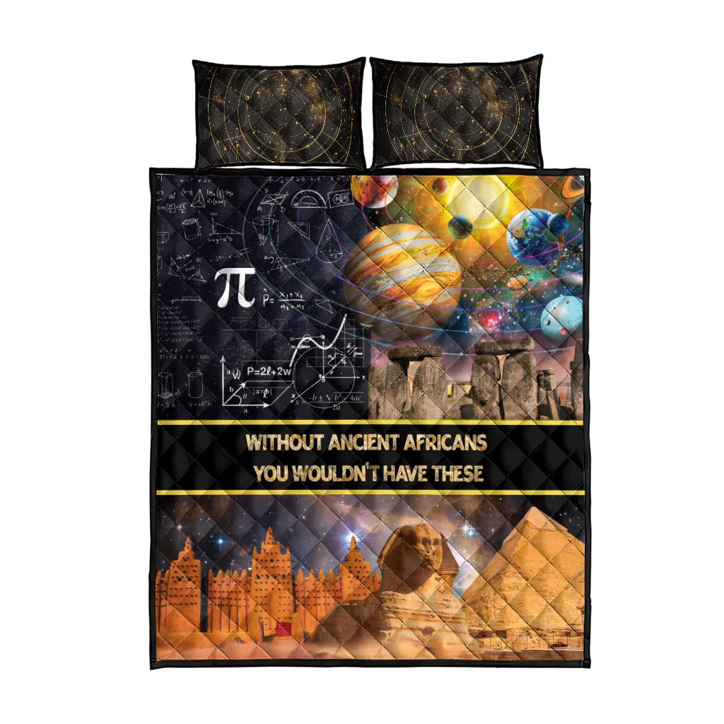 Afro Egyptian Pyramids Quilt Bed Set Ancient African Achievements Galaxy DT04