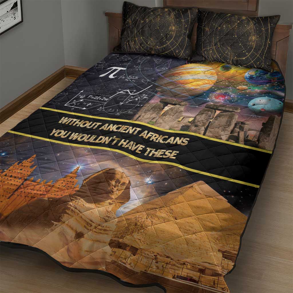 Afro Egyptian Pyramids Quilt Bed Set Ancient African Achievements Galaxy DT04