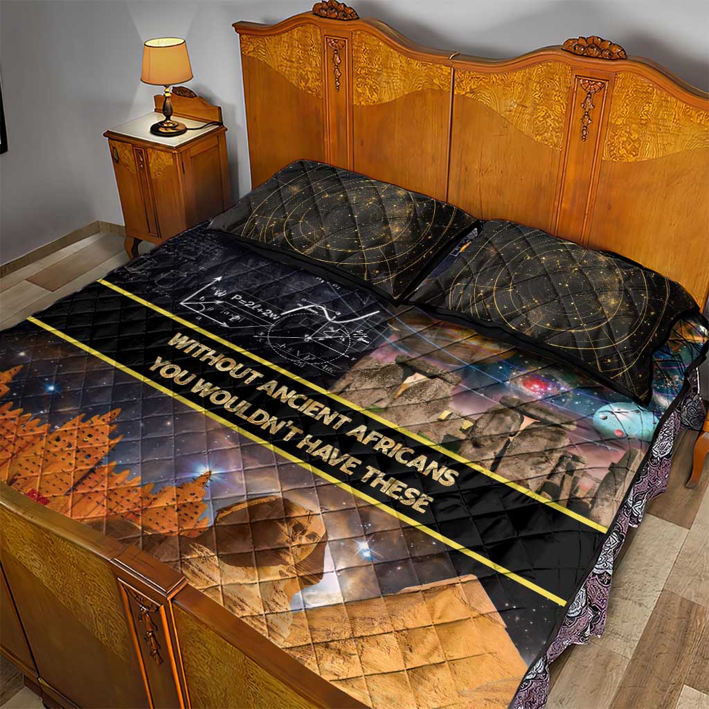 Afro Egyptian Pyramids Quilt Bed Set Ancient African Achievements Galaxy DT04