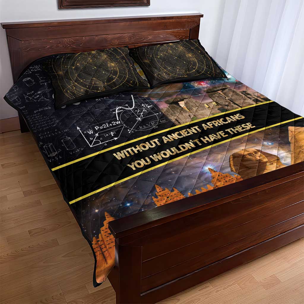 Afro Egyptian Pyramids Quilt Bed Set Ancient African Achievements Galaxy DT04