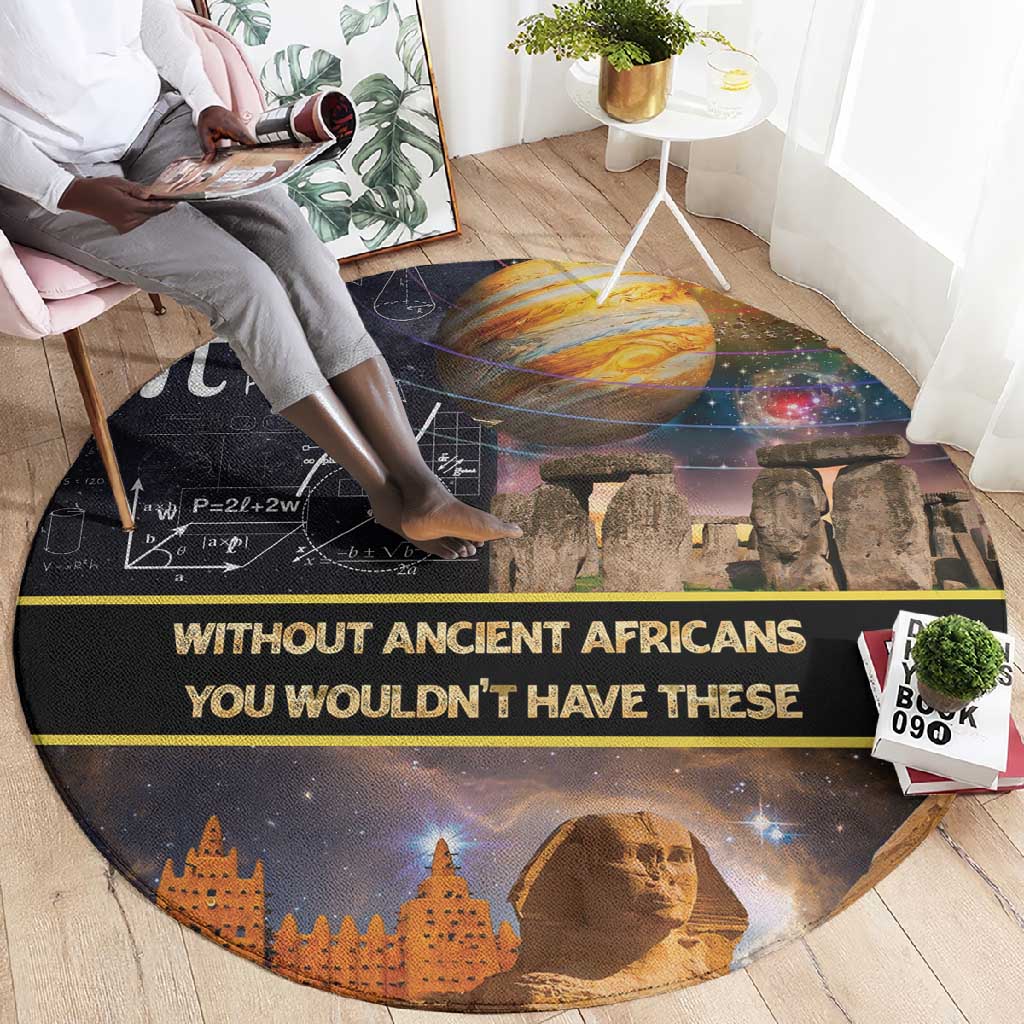 Afro Egyptian Pyramids Round Carpet Ancient African Achievements Galaxy DT04