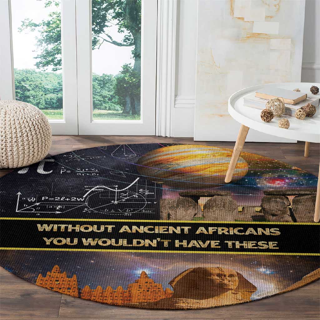 Afro Egyptian Pyramids Round Carpet Ancient African Achievements Galaxy DT04