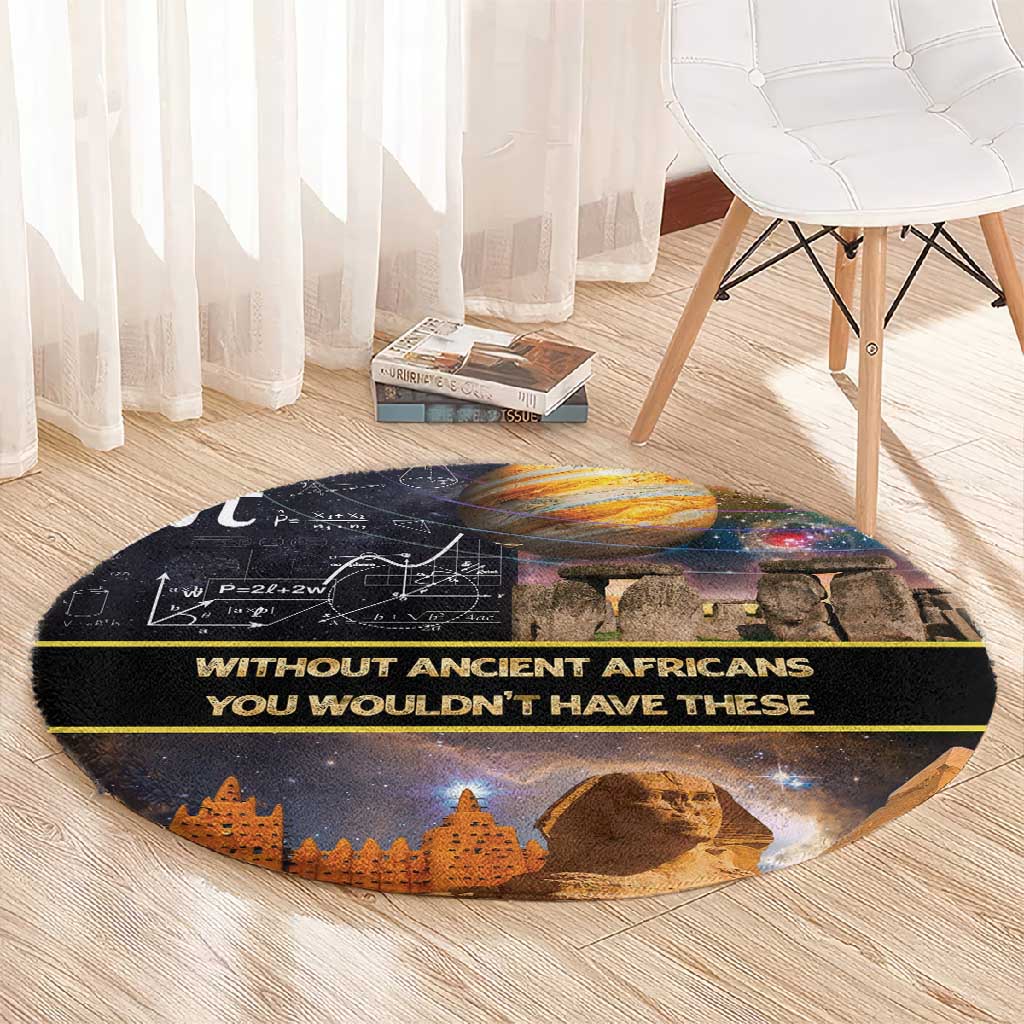 Afro Egyptian Pyramids Round Carpet Ancient African Achievements Galaxy DT04