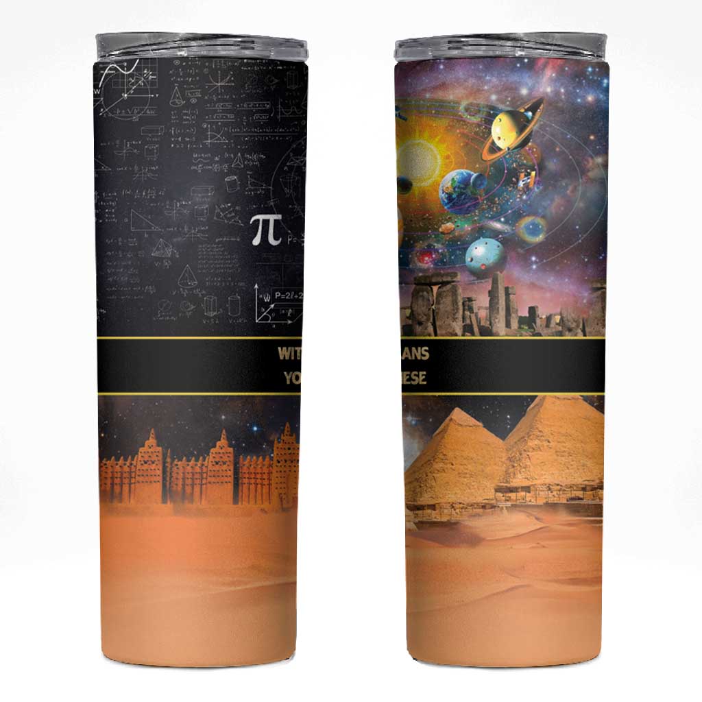 Afro Egyptian Pyramids Skinny Tumbler Ancient African Achievements Galaxy DT04