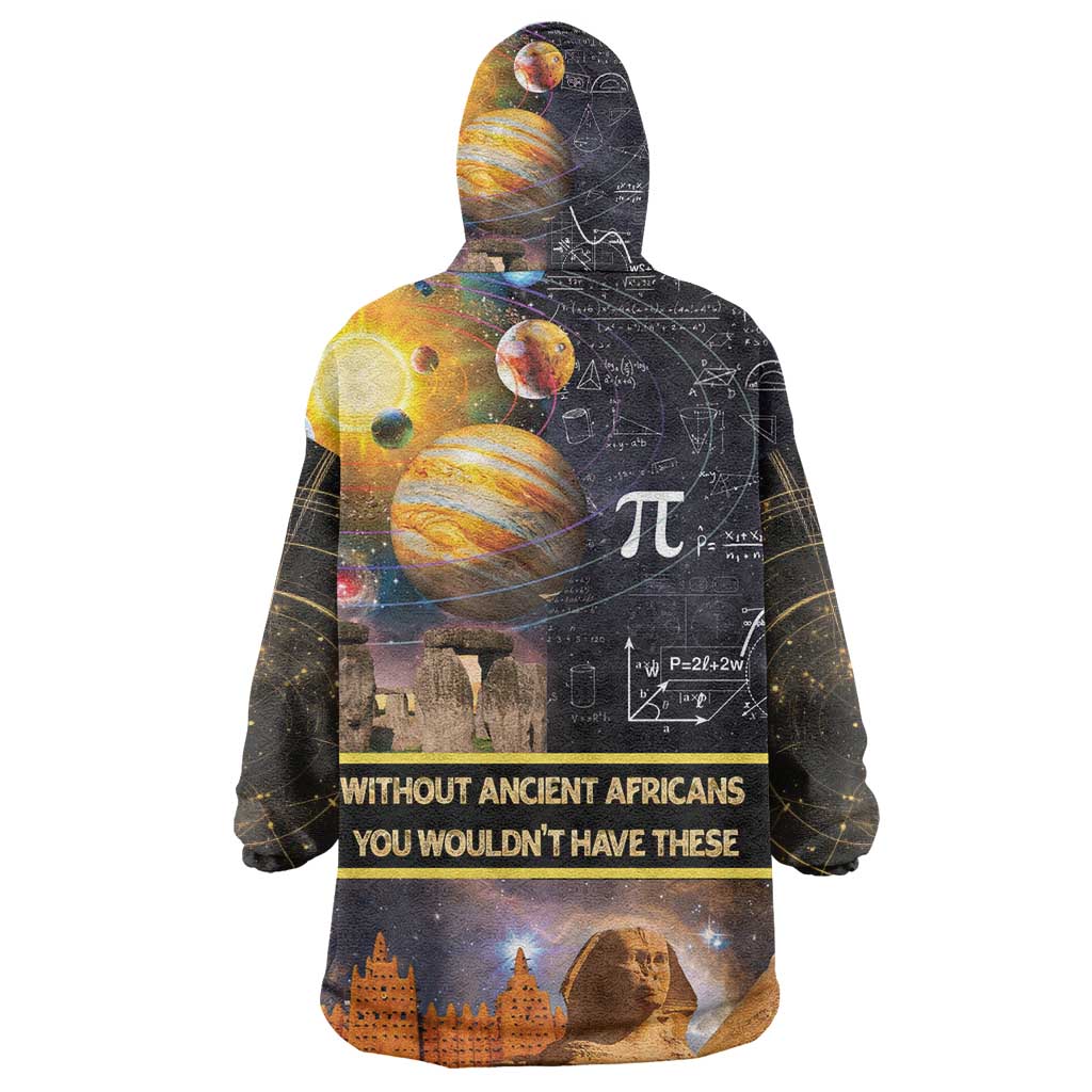 Afro Egyptian Pyramids Wearable Blanket Hoodie Ancient African Achievements Galaxy DT04