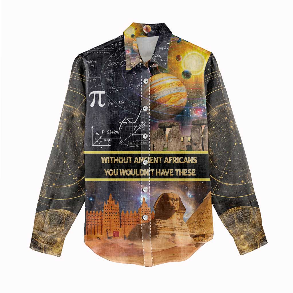 Afro Egyptian Pyramids Women Casual Shirt Ancient African Achievements Galaxy DT04