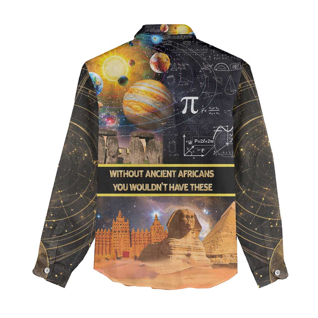 Afro Egyptian Pyramids Women Casual Shirt Ancient African Achievements Galaxy DT04