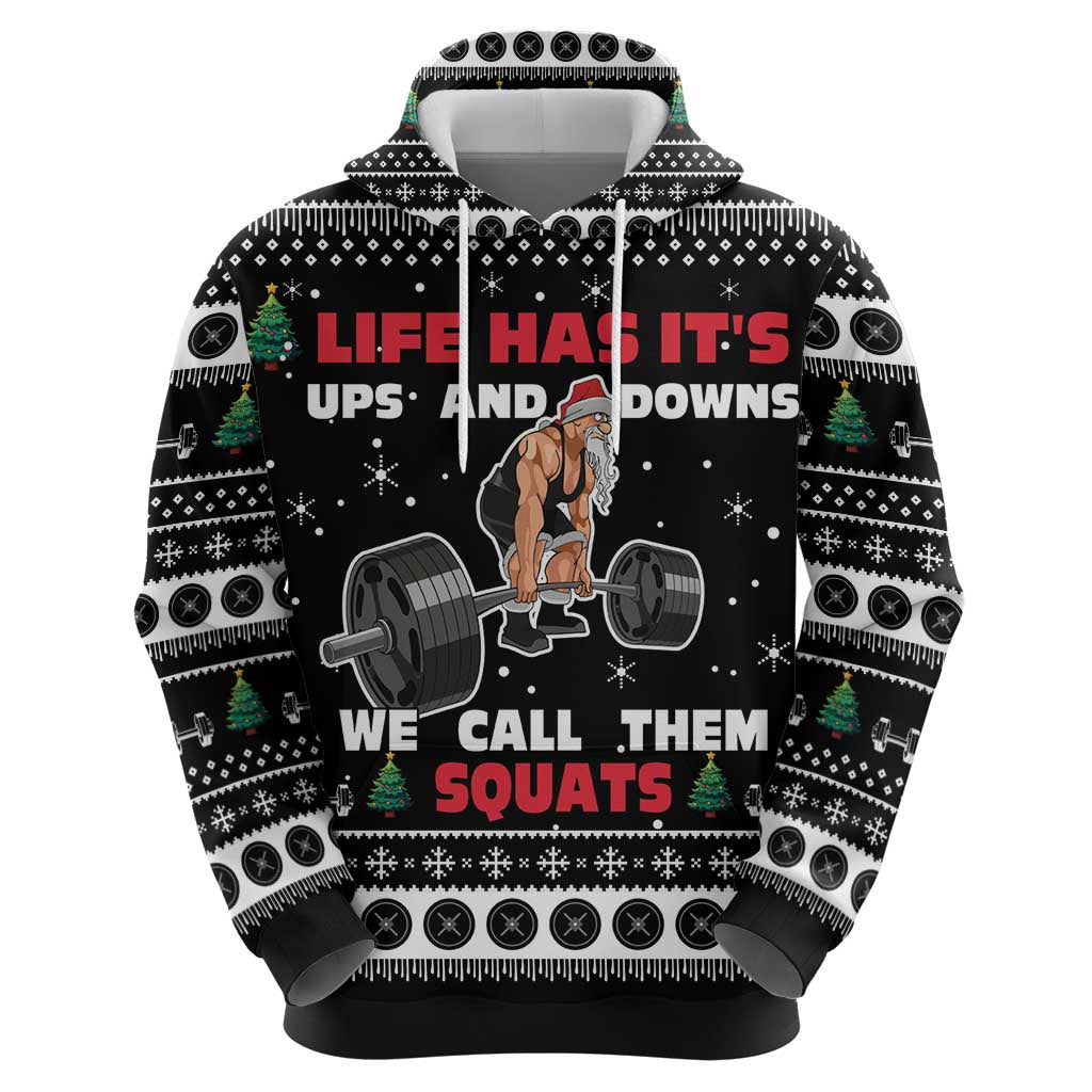 Santa Claus Love Gym Hoodie Christmas Santa Does Weightlifting DT04