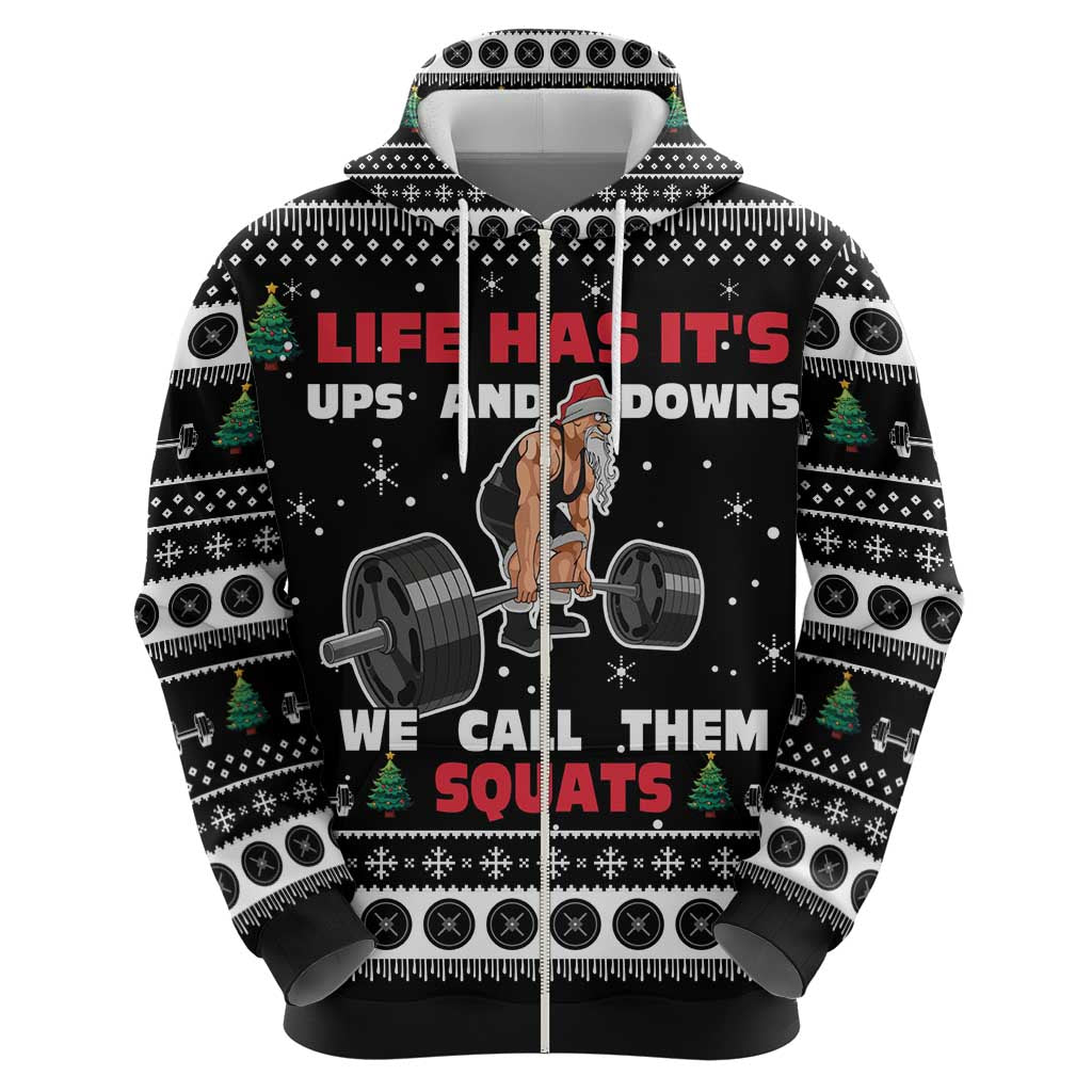 Santa Claus Love Gym Hoodie Christmas Santa Does Weightlifting DT04