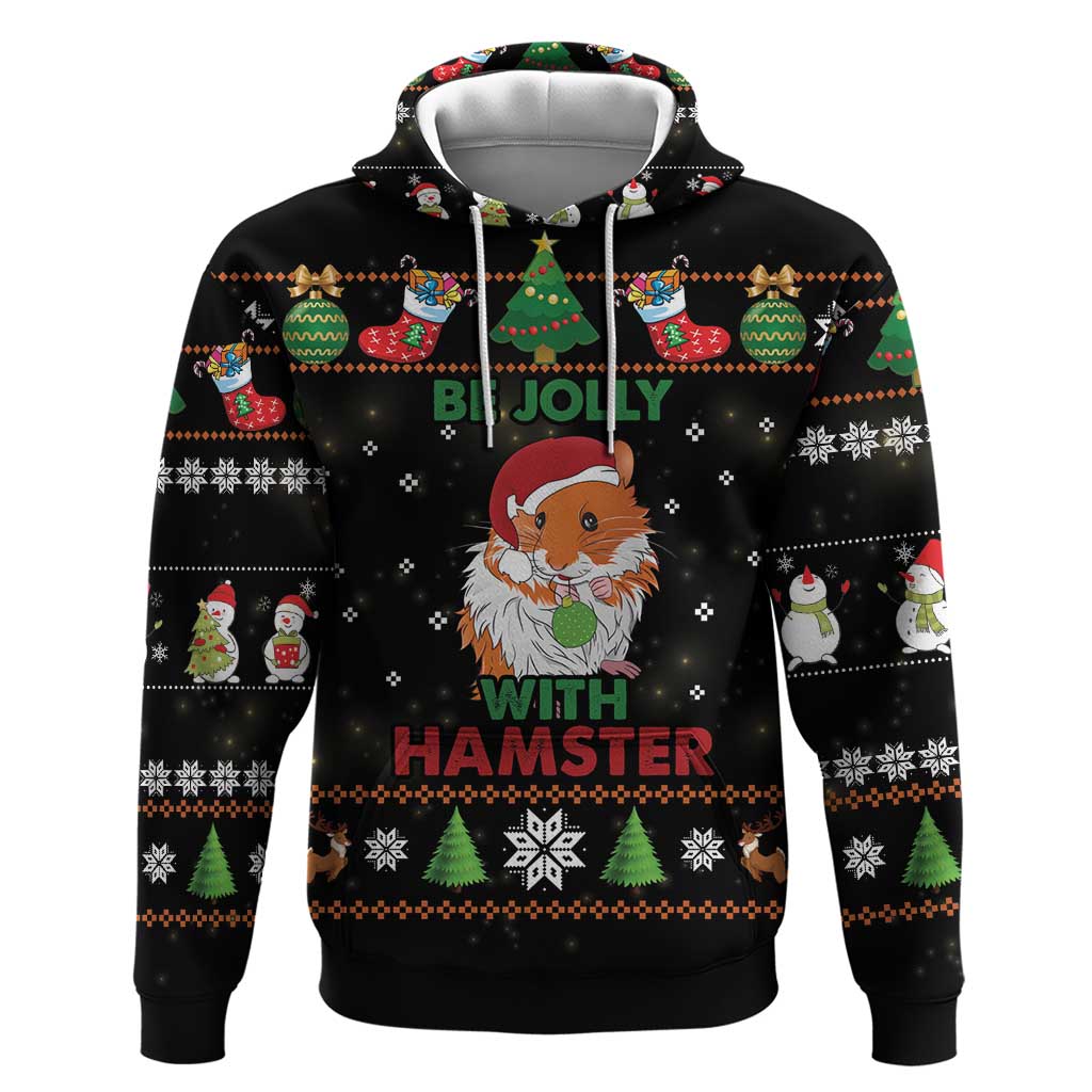 Merry Christmas Hamster Be Jolly Hoodie DT04
