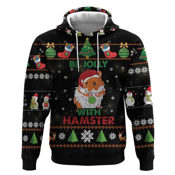 Merry Christmas Hamster Be Jolly Hoodie DT04