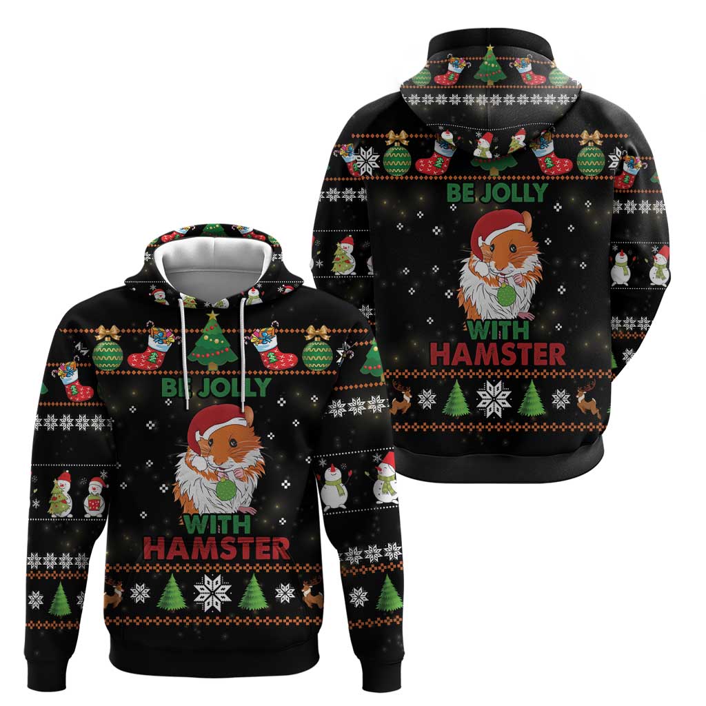Merry Christmas Hamster Be Jolly Hoodie DT04