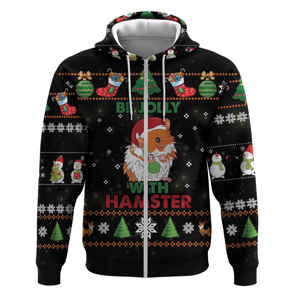 Merry Christmas Hamster Be Jolly Hoodie DT04