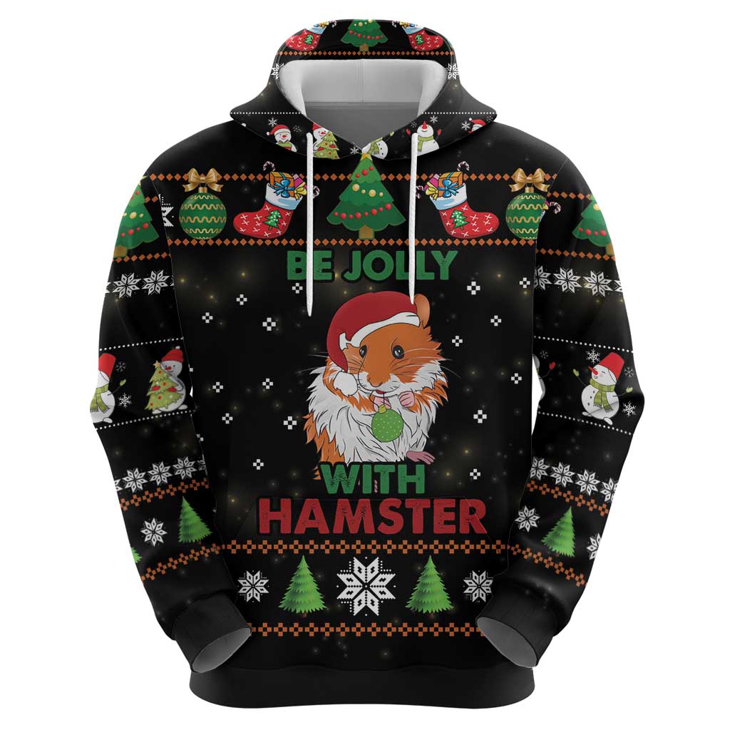 Merry Christmas Hamster Be Jolly Hoodie DT04