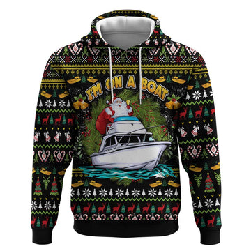 Santa On A Boat Hoodie Christmas Gifts DT04