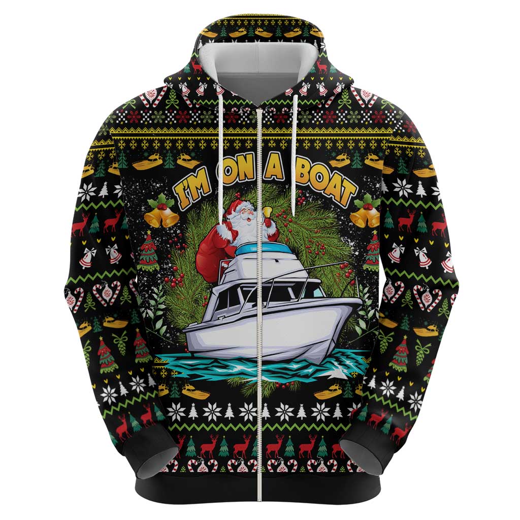 Santa On A Boat Hoodie Christmas Gifts DT04