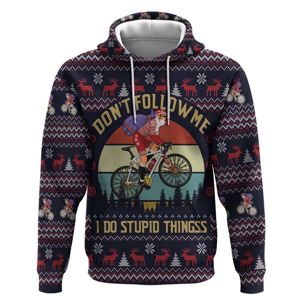 Santa Claus On Mountain Bike Hoodie Christmas Gifts DT04